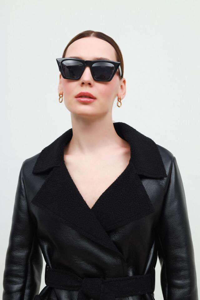 İçi Kürklü Suni Deri Kaban siyah - 38