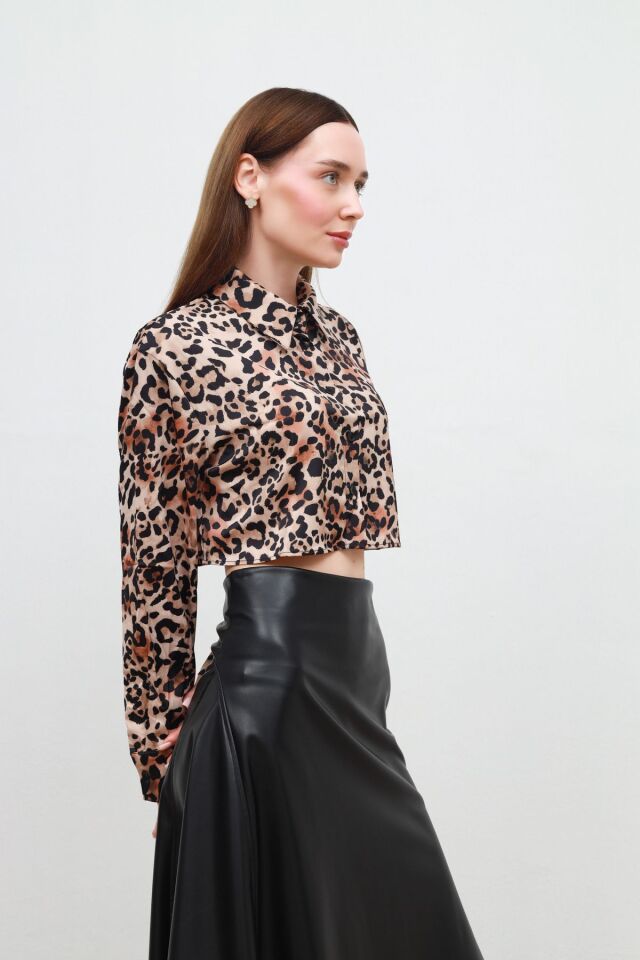 leopar gömlek leopar - L