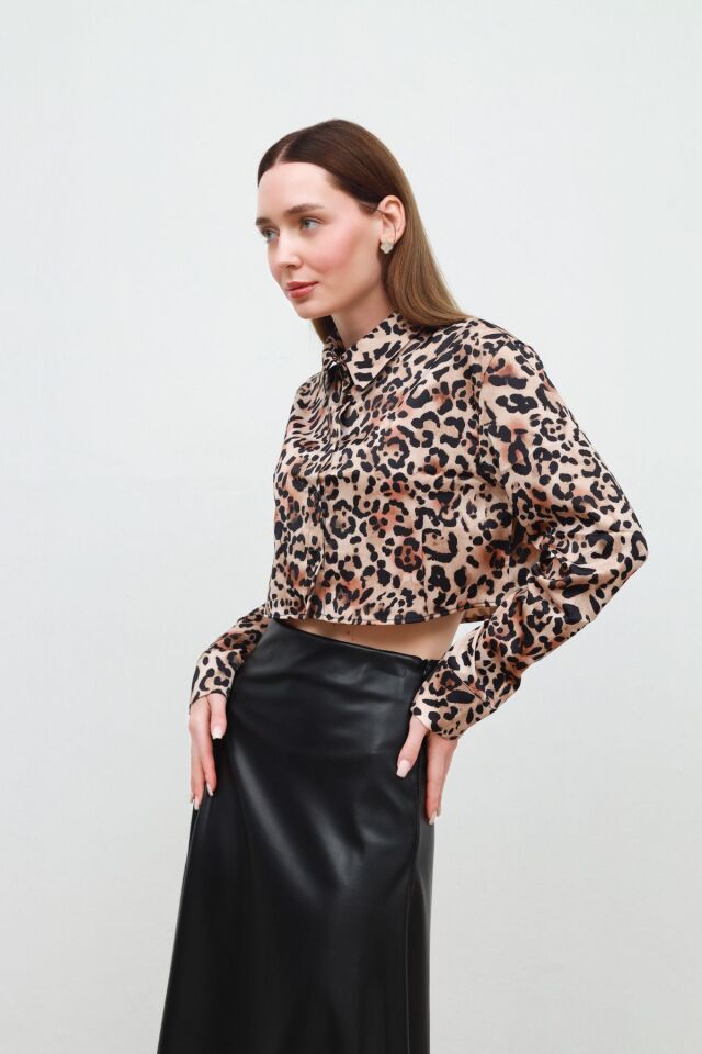 leopar gömlek leopar - M