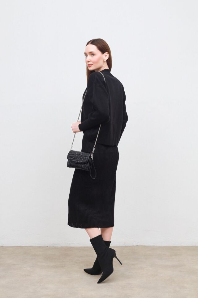 triko elbise siyah - 2