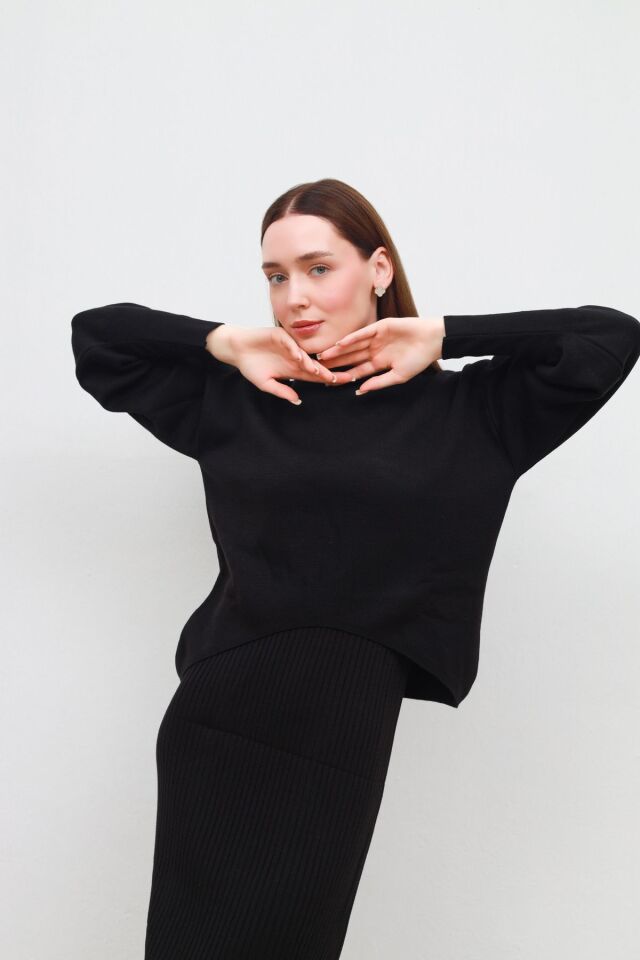 triko elbise siyah - 2