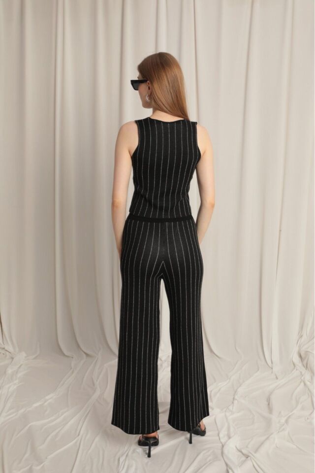 triko yelek takım siyah - S