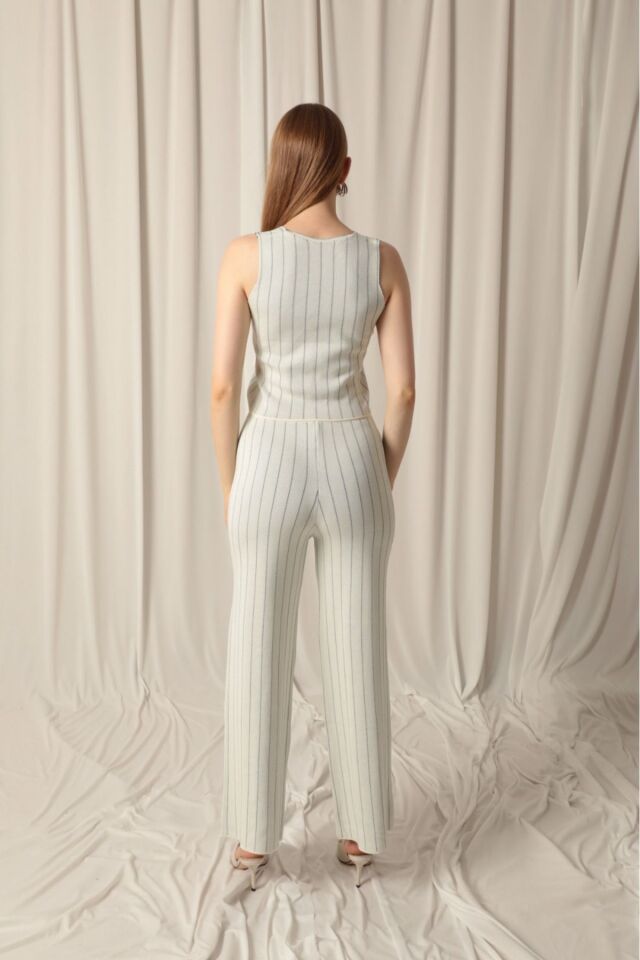 triko yelek takım beyaz - S