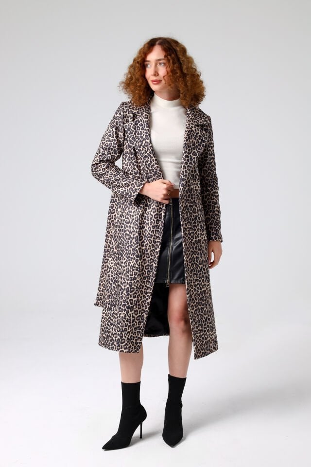 Leopar Baskılı Kaban