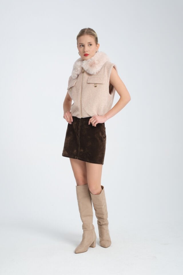 Yakası Sunikürk Fox Kumaş Yelek