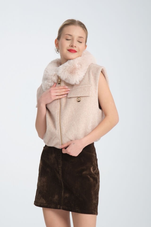 Yakası Sunikürk Fox Kumaş Yelek