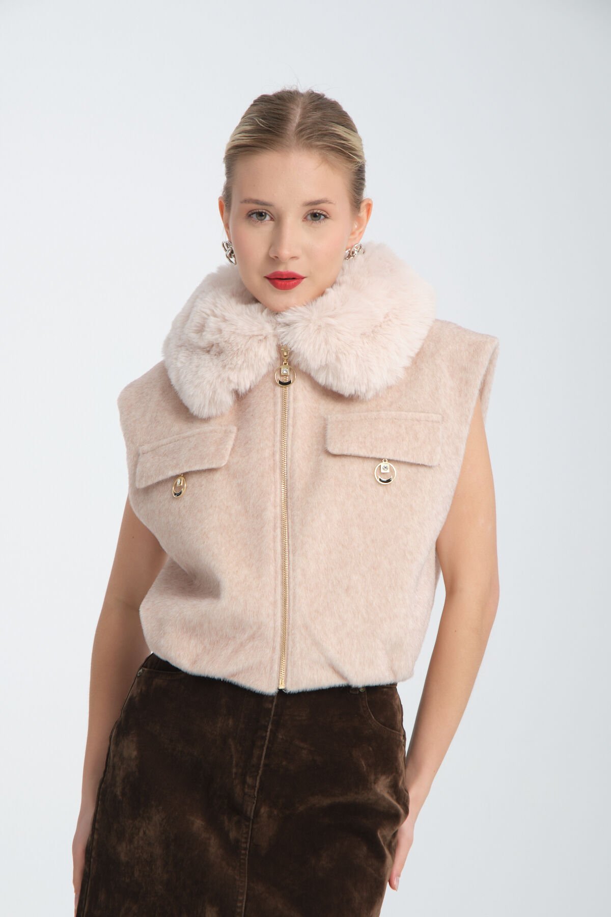 Yakası Sunikürk Fox Kumaş Yelek