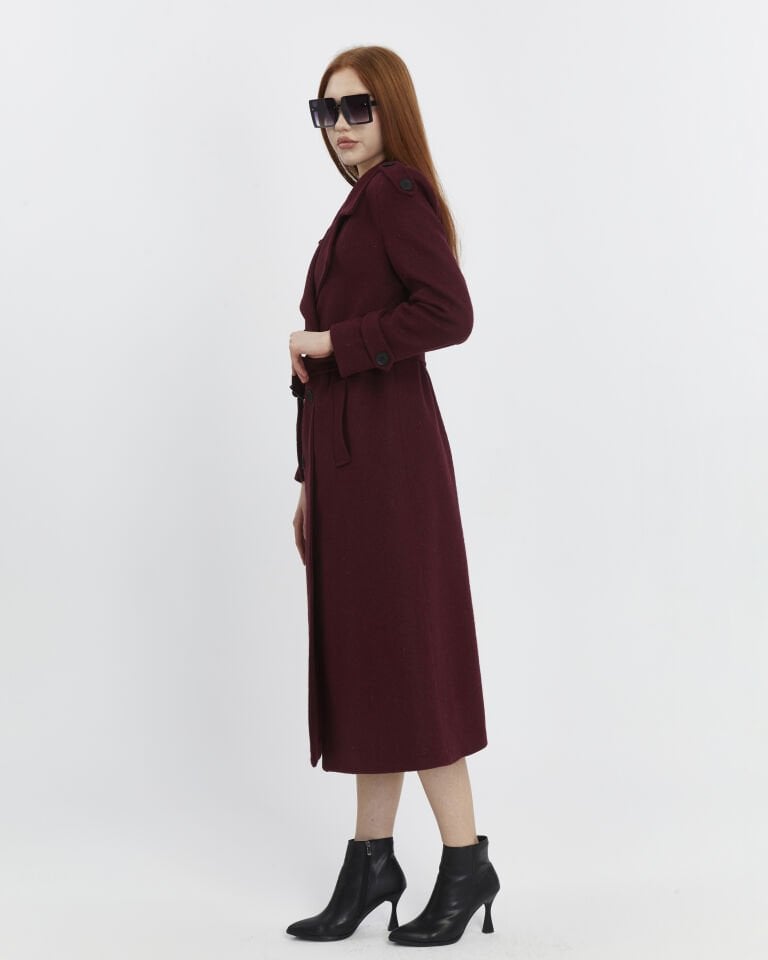 Uzun Kaşe Kaban - Bordo