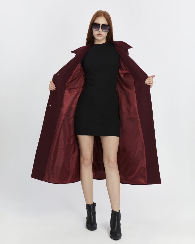 Uzun Kaşe Kaban - Bordo