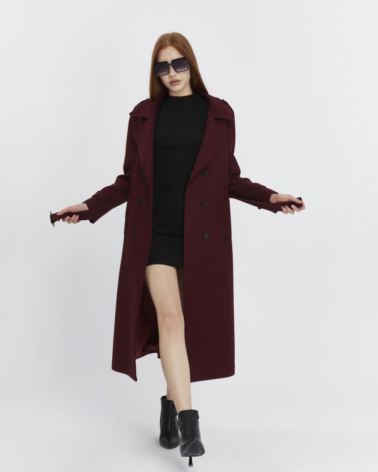 Uzun Kaşe Kaban - Bordo