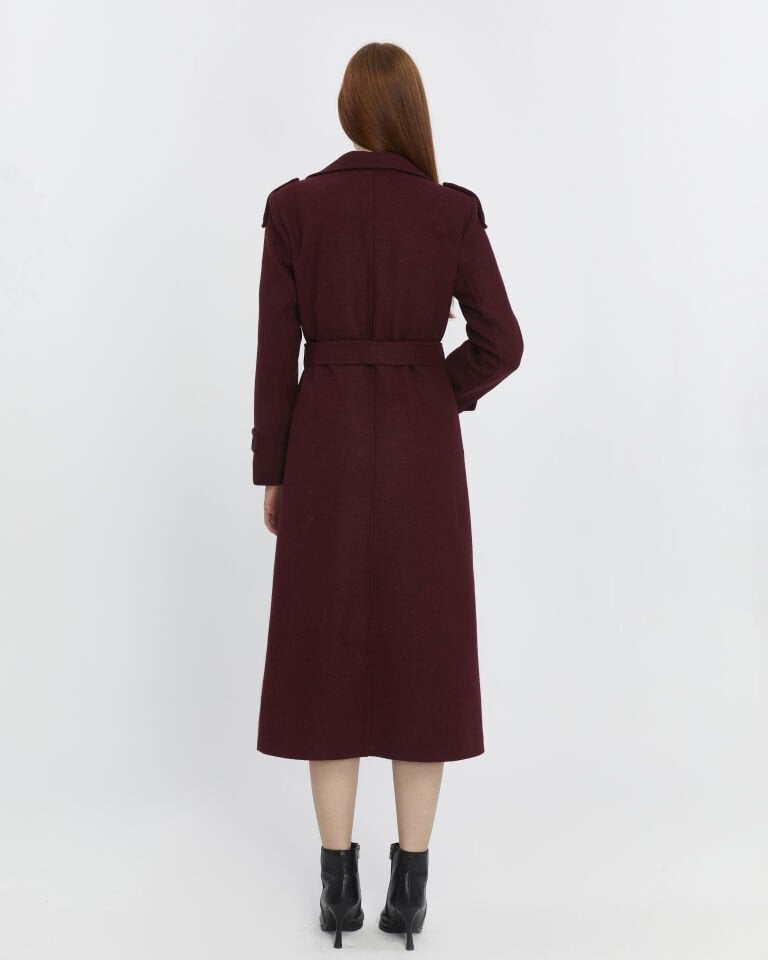 Uzun Kaşe Kaban - Bordo