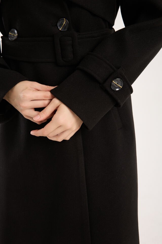 Trençkot Uzun Kaşe Kaban