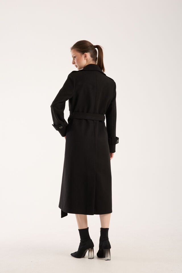 Trençkot Uzun Kaşe Kaban