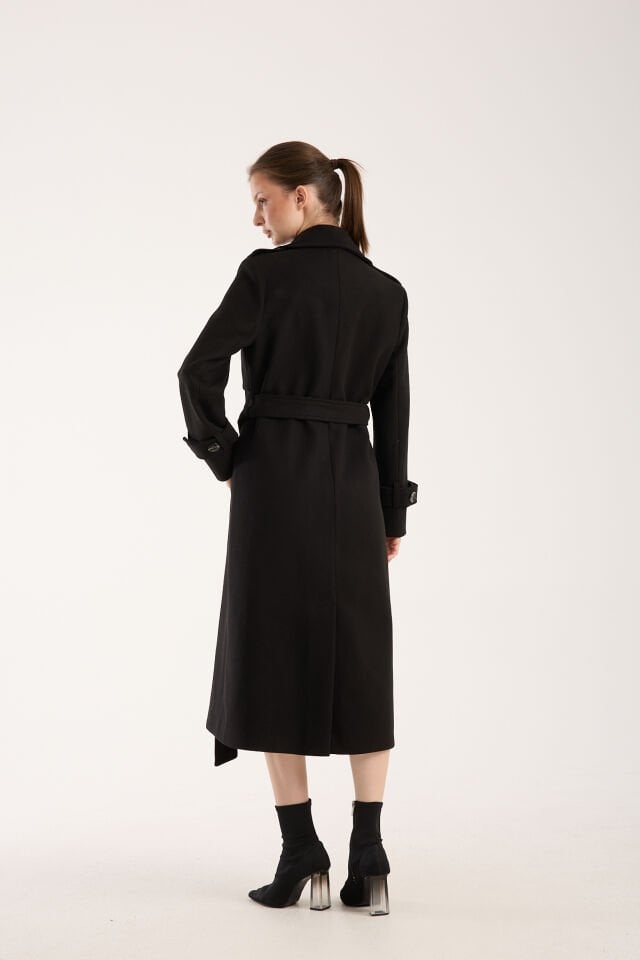 Trençkot Uzun Kaşe Kaban