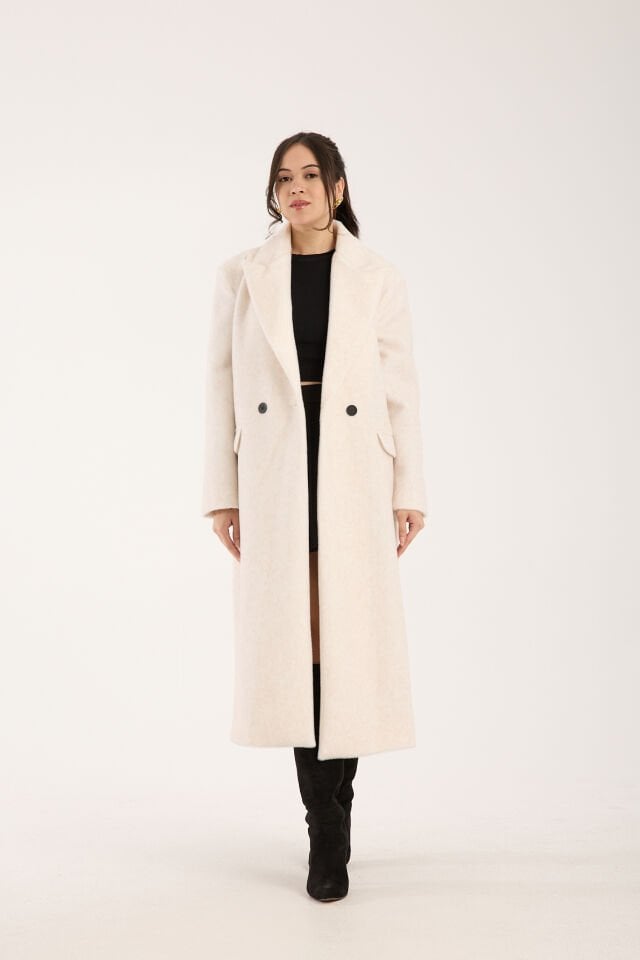 Fox Kumaş Uzun Oversize Kaban