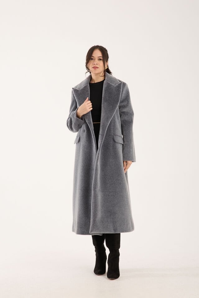 Fox Kumaş Oversize Kaban - Antrasit