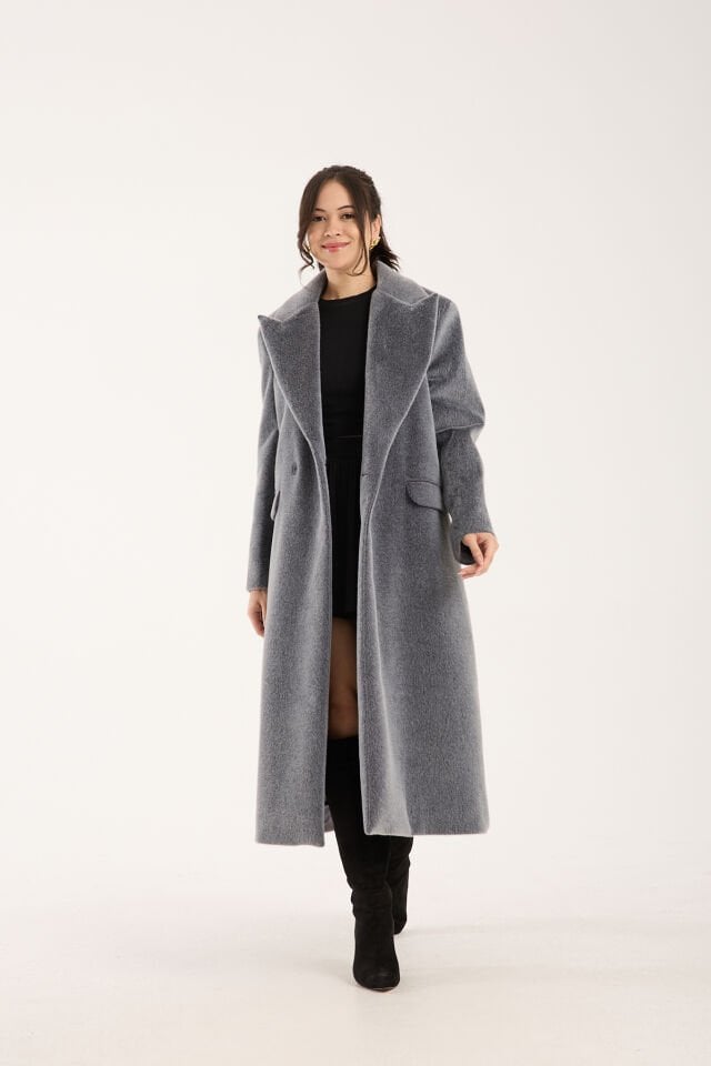 Fox Kumaş Oversize Kaban - Antrasit