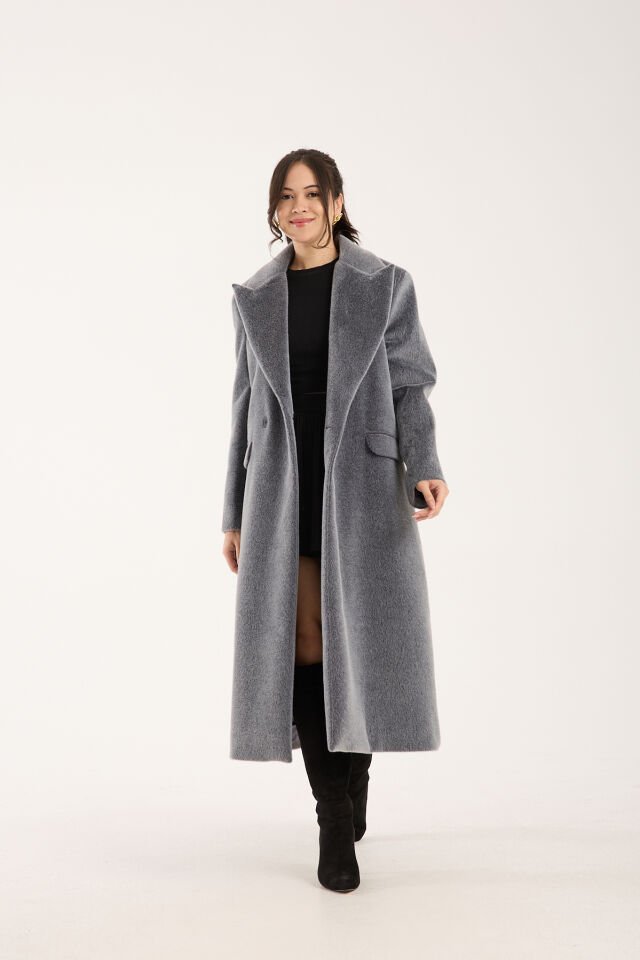 Fox Kumaş Oversize Kaban - Antrasit