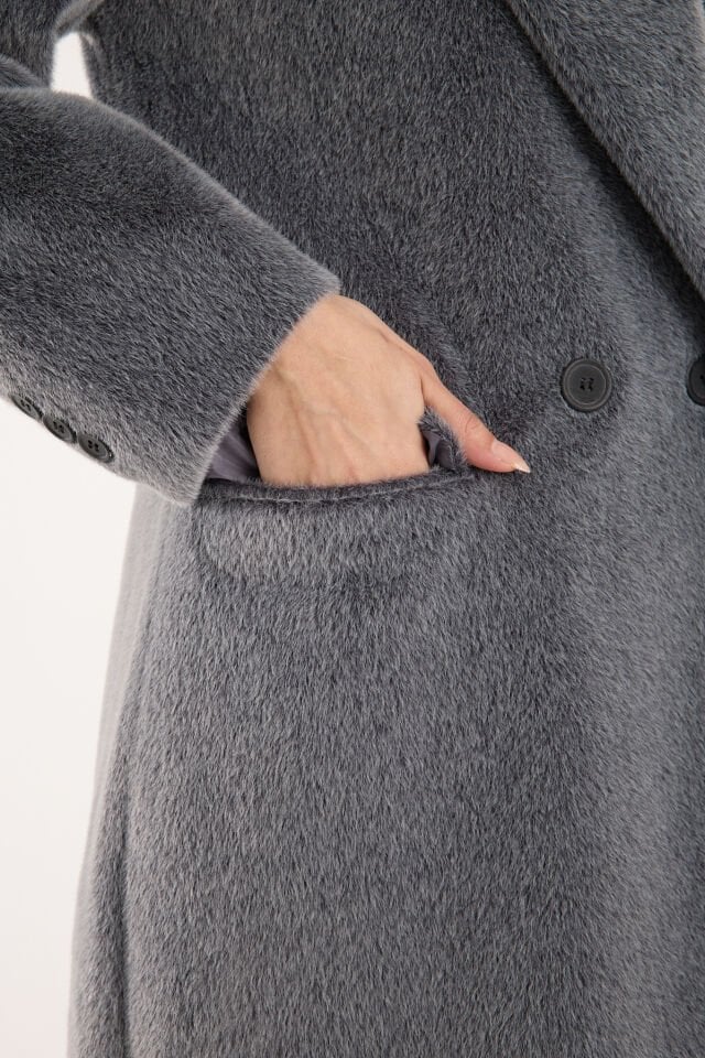 Fox Kumaş Oversize Kaban - Antrasit