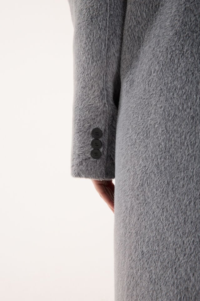 Fox Kumaş Oversize Kaban - Antrasit